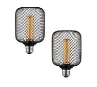 Ledsone Decorative Black Metal Cage E27 Led Dimmable Bulb 5W 50W Equiv Vintage Edison 2 Pack