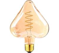 LEDSone Decorative Light Bulbs LED Vintage Heart Shaped Bulb 4W 450LM (40W Equivalent) Non dimmable CRI>90 Medium Base E27 Screw Warm White 2700k, Spiral Filaments Design, Pack of 1