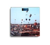 LEDSone Digital Electronic Bathroom Glass Top Square Printed Design Weighing Scale 180 kg Weight Machine for Human Body Weight Weighing Bathroom Floor Scales (Style 1)