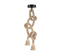 LEDSone DIY Hemp Rope Retro Industrial Chandelier,2 Lights Pendant Light Fitting,Retro Ceiling Light E27 Lamp Holder/Living Dining Room Restaurant Pendant Lights/Ceiling Hanging Light Fixture