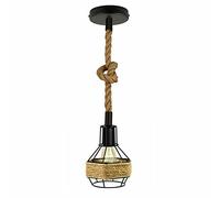 LEDSone DIY Hemp Rope Retro Industrial Chandelier Industrial Lights Pendant Light Fitting E27 Edison Style Lamp/Living Room Restaurant/Hanging Light Fixture