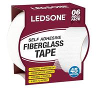 LEDSone Dry wall Repair Fiberglass Fabrics Mesh Tape Strength Self-Adhesive Fibreglass Joining and Plastering Scrim Tape (6 - Pack)