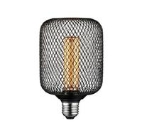 Ledsone E27 5W Dimmable Led Decorative Bulb Vintage Metallic Glow Cylinder Spiral Black Cage Edison Style 2200K Warm White