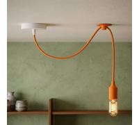 LEDSone E27 Adjustable Spider Pendant Light Fitting Orange Industrial Vintage Hanging Ceiling Lamp for Kitchen, Dining Room, Café, Restaurant & Bedroom Lighting