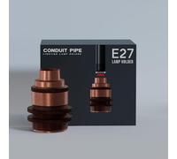 LEDSone E27 Edison Metal Threaded Lamp Holder 20mm Metal Conduit Entry Light Socket Ceramic E26/E27 Compatible for Custom Vintage Wall, Pendant & Ceiling Lighting - Copper