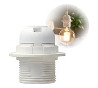 LEDSone E27 Lamp Holder, Vintage Edison Lamp Holder, E27 Screw Lampholder Fitting, DIY Pendant Ceiling Table Light, E27 Base Light Bulb Socket Holder (White)