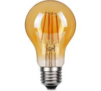 LEDSone E27 LED Edison Screw Filament Bulb, 4W, 450LM, Warm White 2700K, A60 Vintage Amber Glass Globe Energy Saving Light Bulbs, Dimmable, Pack of 1 (A60 E27 1pcs)