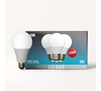 LEDSone E27 Screw Bulbs, Cool White 6500K, 18W 80LM/W Lumens Super Bright E27 LED Bulbs, GLS Energy Saving Edison Lightbulb, Non-dimmable, Pack of 3