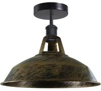 LEDSone E27 Semi Flush Mount Ceiling Light Cone Lamp Shade Brushed Brass Lighting Fixture Lighting for Kitchen Bedroom Farmhouse