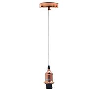 LEDSone E27 Vintage Ceiling Pendant Light Fitting Modern Retro Industrial Style E27 Base Lamp Holder Pendant Set (Rose Gold)