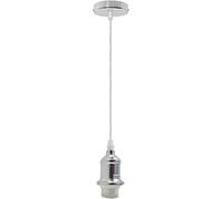 LEDSone E27 Vintage Ceiling Pendant Light Fitting Modern Retro Industrial Style E27 Base Lamp Holder Pendant Set (Chrome)