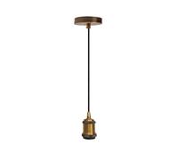 LEDSone E27 Vintage Industrial Pendant Light - 95 cm Adjustable Fabric Cord, Hanging Ceiling Lamp Compatible with LED & Edison Bulbs for Kitchen, Dining, Bar, Cafe