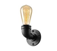 LEDSone E27 Vintage Industrial Retro Antique Black Wall Mounted sconces Metal Water Pipe Wall Light Holder Steampunk Fixtures