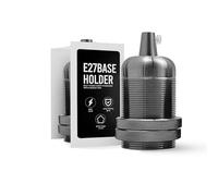 LEDSone E27 Vintage Satin Nickel Lamp Holder Industrial Retro Edison Bulb Socket for DIY Pendant or Wall Light - Suitable for Lampshades - 1Pcs