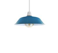 LEDSone Easy fit Retro 36cm Pendant Lampshade, Hanging Pendant Light Shade Easy Fit Various Type Indoor Lampshade loft Industrial Style Metal Light Shade (Cyan Blue)