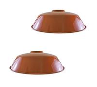 LEDSone Easy fit Retro 36cm Pendant Lampshade, Hanging Pendant Light Shade Easy Fit Various Type Indoor Lampshade loft Industrial Style Metal Light Shade (Orange - 2 Pack)
