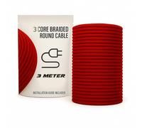 LEDSone Fabric Cable 3Meter Round Lamp Cord, Braided Electrical Wire with Flexible 7mm Diameter Pure Copper Ideal for Modern Lighting, Pendant Lamps, and Home or Office Electrical Projects