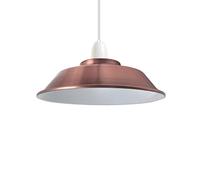 LEDSone Farmhouse Metal Lamp Shade 22cm Copper Open Style Lamp Guard Hanging Pendant Light Round Shade Hanging Light Fixture Ceiling Light Shade Perfect DIY Lamp Shade Replacement Accessories