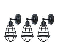LEDSone Farmhouse Wall Sconces 3pack, Vintage Wall Light Wire Cage Wall Sconces, Industrial Wall Sconces Wall Lighting Fixture for Living Room, Bedroom, Bathroom, Hallway, Headboard, Garage