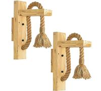LEDSone 2 Pack Hemp Rope Wall Lights, Indoor Wooden Wall Lamps Vintage E27, Wall Sconce Lights Wood & Metal for Bedroom Living Room Kitchen Hallway Restaurant Bar (Bulb Not Included)