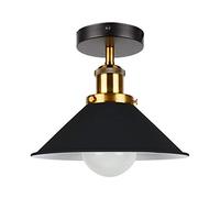 LEDSone Flush Mount Ceiling Lighting LED Lights Semi Flush Light Fitting Pendant Light Lamp Chandelier Metal 22cm Cone Light Shade for Hall Living Room Lounge (Black)