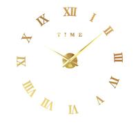 LEDSone Frameless Large 3D DIY Wall Clock,3D Roman Numeral Wall Clock Frameless DIY Large Mirror Sticker for Home Decor Adjustable Size Perfect for Living Room or Bedroom Wall Decoration(STYLE 01)