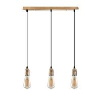 LEDSone French Gold 3-Way Industrial Cluster Pendant Light with Bulbs - Stylish Triple Hanging Ceiling Lamp for Kitchen Island, Dining and Living Room
