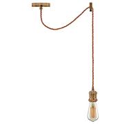 LEDSone Vintage Yellow Brass Industrial Spider Pendant Light - Adjustable 2m Fabric Cable Chandelier Ceiling Lamp Kit with E27 Holder for Living Room, Dining, Bar, Cafe