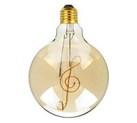 LEDSone G125 Vintage Edison LED Bulb 4W E27 Screw Base Warm White Light, Decorative Music Filament Globe Bulb Retro Style Music Design Filament Glass Antique Indoor Lamp and Decorative Lighting Bulb