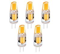 LEDSone G4 3W 12V Light Bulbs, Equivalent to G4 30W, 2-Pin Capsule Lamp, Cool White 6500K, Non-Dimmable, Energy-Saving Replacement for Home Lighting, Chandelier, Cabinet, Pack of 5