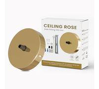 LEDSone Gold Ceiling Rose 100mm Single Outlet Side Entry Pendant Light Ceiling Plate Modern Decorative Metal Ceiling Mount with Concealed Wiring Easy Install for Hanging Pendant Lamps