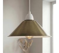 Ledsone Green Brass Metal Pendant Light Retro Industrial Barn Shade For Kitchen & Dining (E27)
