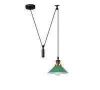 Ledsone Green Industrial Pendant Light Vintage Edison 22Cm Metal Shade Adjustable 2M Cable Ceiling Lamp For Kitchen Island