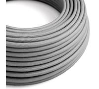 Ledsone Grey 3-Core & Earth Cable 0.75mm² X 1M Fabric Cable Electrical Wire Textile Braided Vintage Flex Cord