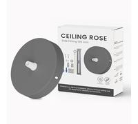 LEDSone Grey Ceiling Rose 100mm Single Outlet Side Entry Pendant Light Ceiling Plate Modern Decorative Metal Ceiling Mount with Concealed Wiring Easy Install for Hanging Pendant Lamps