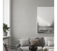 LEDSone Grey Linen Wall Stickers Roll 50cm x 2.8m Textured Fabric Effect, Self-Adhesive Peel & Stick Vinyl Wall Covering for Living Room, Bedroom, Office