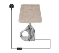 LEDSone Heart Shaped Bedside Table Lamp with Fabric Shade E27, UK Plug with ON/Off Switch Perfect Night Stand Desk Light for Living Room