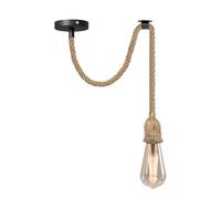 LEDSONE Hemp Rope Retro Pendant Lighting, Industrial E27 Lamp holder 2m Spider Rope Ceiling Hanging Spider Pendant Light Fitting for Living room Bed room Restaurant (Single with Bulb)