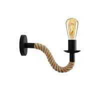 LEDSone Hemp Rope Wall Light Industrial Vintage Sconce, Retro Edison Bulb E27 Wall Lamp Fitting, Rustic Farmhouse Decor for Bedroom Living Room Hallway Bar (Bulb Included)