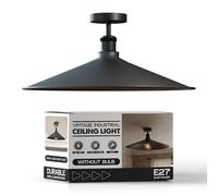 LEDSone Home Black Ceiling Light Fixture Industrial Chandeliers Morden Flush Ceiling Lights Metal Lampshade with E27 Base for Bedroom, Living Room, Dining Room, Kitchen, Hallway EPC