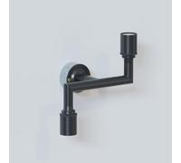 LEDSone Industrial 2 Way Wall Lights - Metal 20mm Conduit Pipe Modern Dual Bulb Design Wall Scone E27 Lamp Holder Fitting Wall Mounted Fixture for Living Room Kitchen (Black - with Out Bulb)