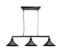 LEDSone Industrial 3 Head Pipe Ceiling Pendant Light Black E27 Hanging Lamp