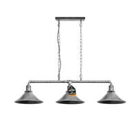 LEDSone Industrial Kitchen Island Light Ceiling Pendant Light Fitting lampshade Vintage 3 Way Brushed Silver bar Pipe Lighting for Living Rooms Corridor Cafe Hallway Restaurant Club