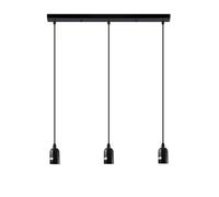 LEDSone Industrial 3-Way Cluster Pendant Light - Black Triple Hanging Ceiling Lamp, Loft Bar Style Fixture for Kitchen Island & Living Room - E27 Compatible