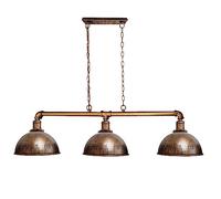 LEDSone Industrial 3 Way Pipe Pendant Lamp E27 Lamp Holder 21cm Metal Shade Ceiling Light Fixture with 95cm Adjustable Hanging Chandelier for Dining Room, Kitchen Island, Bar