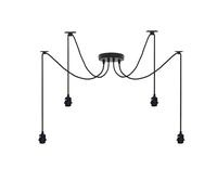 LEDSone Industrial 4 Lights Spider Pendant Ceiling Light Multiple E27 Bulb Sockets DIY Chandelier Adjustable Hanging Fixture for Dining Room, Living Room, Kitchen Decorative Lamp