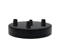 LEDSone Industrial 4 Out Ceiling Rose Light Fitting Ceiling Canopy Light Kit 120mm for Pendant Light Ceiling Light Wall lamp Chandelier, Black 4 Hole with Ceiling Plate Bracket.