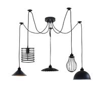 LEDSone Industrial 5 Arms DIY Spider Pendant Ceiling Light Fitting Different Shades E27 Vintage Hanging Chandelier Halloween String Lights for Cafe Dining Restaurant Hotel Bar Hall