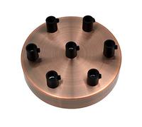 LEDSone Industrial 7 Out Ceiling Rose Light Fitting Ceiling Canopy Light Kit 120mm for Pendant Light Ceiling Light Wall lamp Chandelier, Copper 7 Hole with Ceiling Plate Bracket