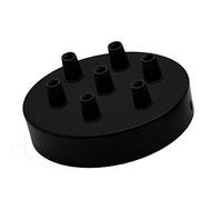 LEDSone Industrial 7 Out Ceiling Rose Light Fitting Ceiling Canopy Light Kit 120mm for Pendant Light Ceiling Light Wall lamp Chandelier, Black 7 Hole with Ceiling Plate Bracket